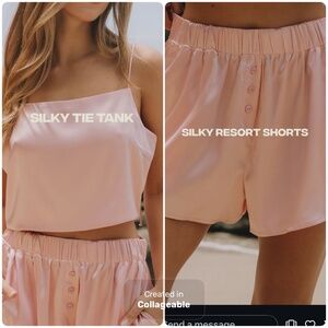 Daily Drills Pink Silky boxers & tank M/L NWT